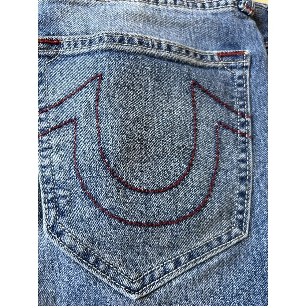 Y2K True Religion Men's Jeans 30x32 Ricky Relaxed Faded Distress BROWN Stitching